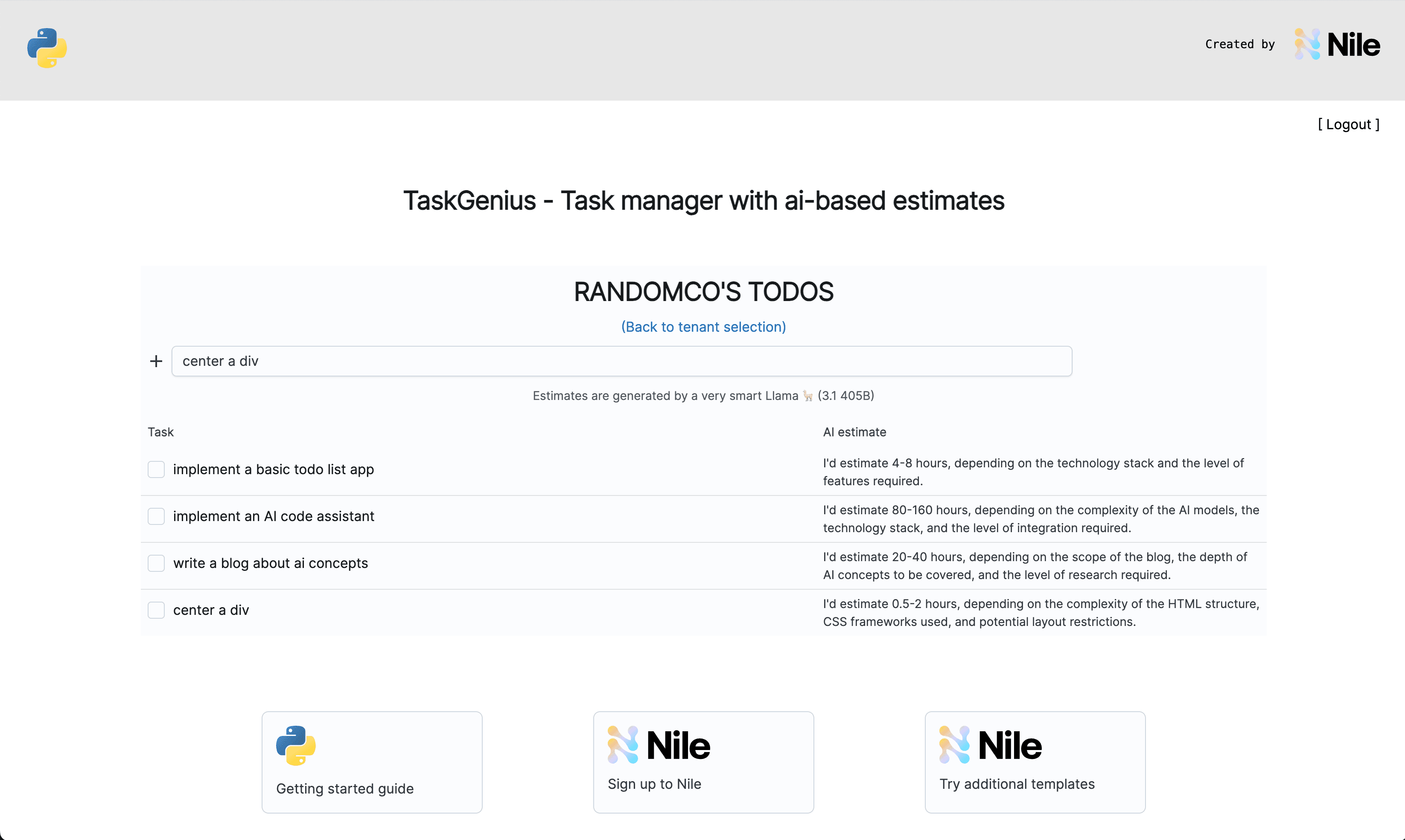 AI-Native SaaS with Nile and Python