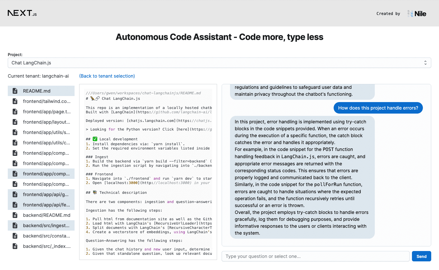 Autonomous Code Assistant - Code more, type less